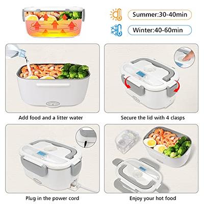 AosFero 80W1.8L Portable Heated Electric Lunch Box,3 in1 food