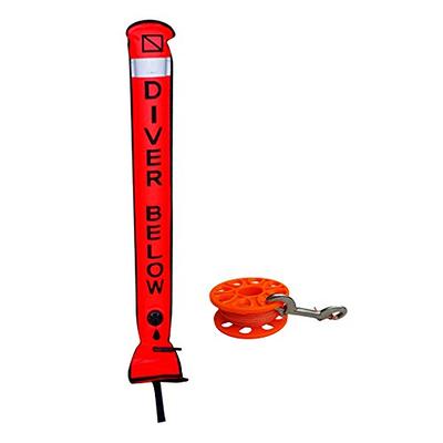 5FT Diving Surface Marker Buoy (SMB), Signal Tube Safety Sausage with 100FT  Aluminum Big Finger Spool Reel and Double Ended Hook Clip for Underwater  Scuba Diving Snorkeling (5FT Orange SMB+Black Reel) 