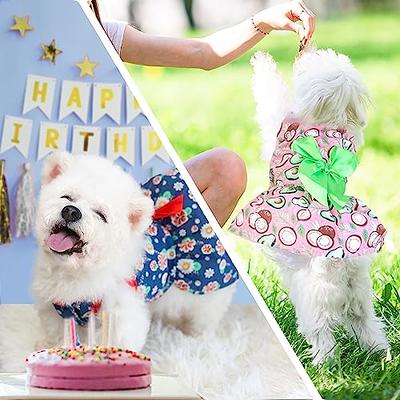 HRTTSY 2 Pack Small Dog Dress Soft Cotton Summer Dog Clothes Girl