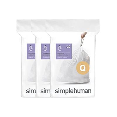 Plasticplace Simplehuman* Code V Compatible Drawstring Trash Bags, 4.2-4.8 Gallon (100 Count)