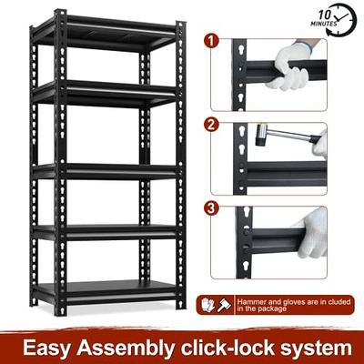 REIBII 72''H Garage Shelving Heavy Duty Garage Storage Shelves 2000LBS Heavy  Duty Shelving Adjustable 5 Tier Metal Shelves for Storage Rack,Garage  Shelves Utility Shelf 3PC,72 H*35.5 W*16 D - Yahoo Shopping