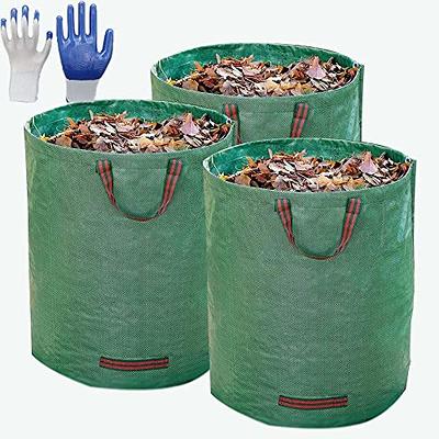 JOYDING 3 Pack Reusable Yard Waste Bags 32 Gal Trash Clippings