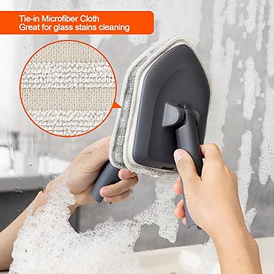 Qaestfy Shower Scrubber Cleaning Brush Combo Bath Tub Tile Cleaner Scrubber Brush with 51 Adjustable Long Handle Scrub Brush for