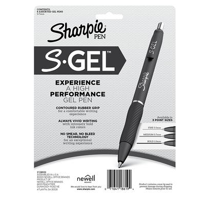 Sharpie S-Gel, Gel Pens, Medium Point (0.7mm), Pearl White Body, Black Gel Ink Pens, 4 Count
