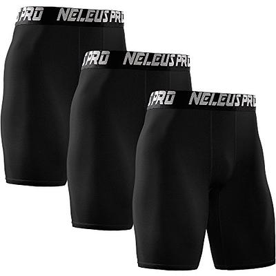 NELEUS Men's 3 Pack Workout Athletic Compression Shirts,Black