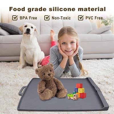 Dog Food Mat - Silicone Dog Mat for Food and Water - 36 x 24 Large Pet  Feeding Mats with Pocket for Catches Spill and Residue - Waterproof Dog Cat