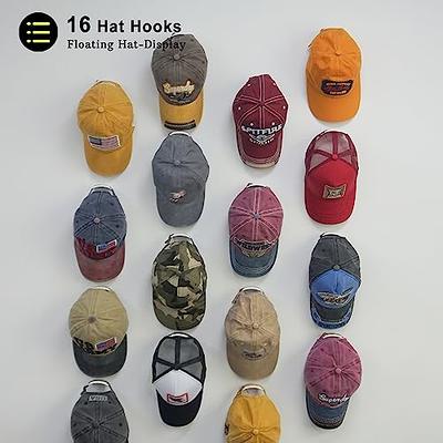 ETOWIFA Adhesive Hat Organizer Rack for Baseball Caps [16 Pack