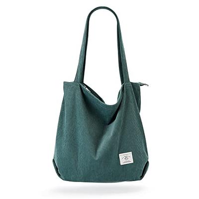 Women Corduroy Tote Bag, Etercycle Casual Handbags Big Capacity Shopping  Shoulder Bag with Pocket (Army Green)