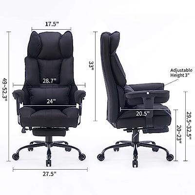 Excebet Big and Tall Office Chair 400lbs Wide Seat, Leather High Back  Executive Office Chair with Foot Rest, Ergonomic Office Chair Lumbar Support  for Lower Back Pain Relief (White) - Yahoo Shopping