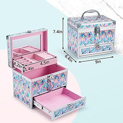 Hododou Girls Jewelry Box Organizer with Drawer & Mirror, Mermaid Tail  Style Lockable Storage Case for Kid or Little Girls Jewelry and Hair  Accessories - Yahoo Shopping