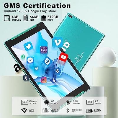 Tablette Tactile Android 12 avec 5G Wi-Fi, 8Go RAM + 64Go ROM(1 To  Extensible)