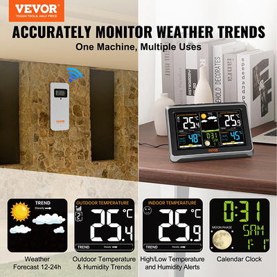 BENTISM 7-in-1 Wireless Weather Station with Sensor Atomic Clock, Indoor/ Outdoor Temperature, Indoor/Outdoor Humidity, Personalized Forecast - Yahoo  Shopping