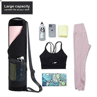 Yoga Mat Bag for Women Men, AROME Large Canvas Yoga Bag for 1/4 1