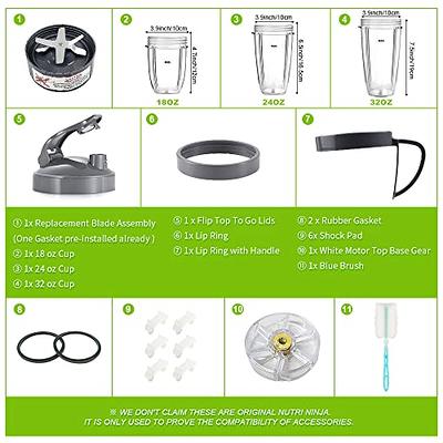 Pack of Cross Blade and Ice Shaver Blade- Spare Replacement Parts for Magic Bullet Blender, Juicer and Mixer