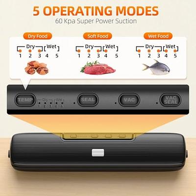 100pcs Vacuum Sealer Machine Food Vacuum Sealer For Food Saver - Automatic  Air Sealing System For Food Storage Dry And Moist Food Modes Compact Design