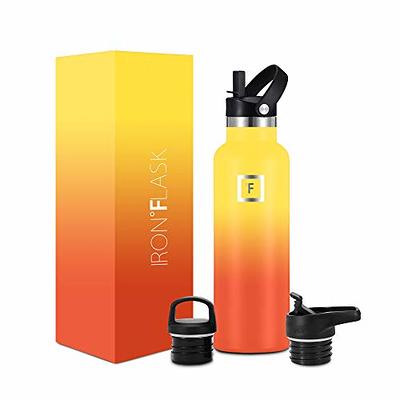 Iron Flask Sports Water Bottle, 3 Lids (Straw Lid), Leak Proof