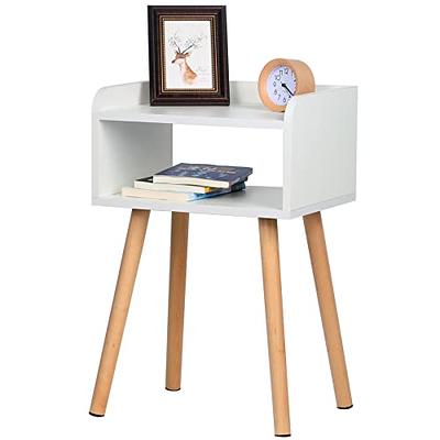 LUCKNOCK Nightstand, Mid-Century Modern Bedside Table with Solid