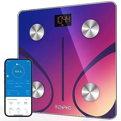 RENPHO Digital Body Weight Scale, Body Composition Monitor Health Analyzer  with Smartphone App, White