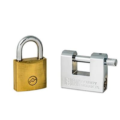 FJM Security Products SPSA80-CR-KA Triple Chrome Plated D-Shaped Security  Padlock, 3-1/8