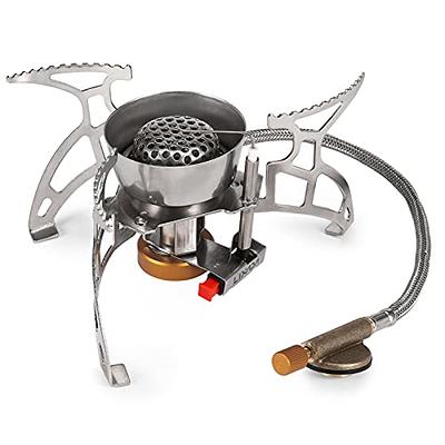 WADEO Camping Gas Stove, 3700W Portable Backpacking Stove with Piezo  Ignition, Portable Burner, Camping Stove Adapter and Carrying Case for  Outdoor