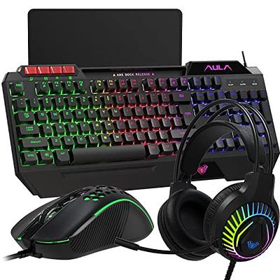 Wireless Gaming Keyboard and Mouse Combo Set With Mouse Pad Rainbow Color  Backlit USB Keyboard RGB LED Keyboard For PC Gamer