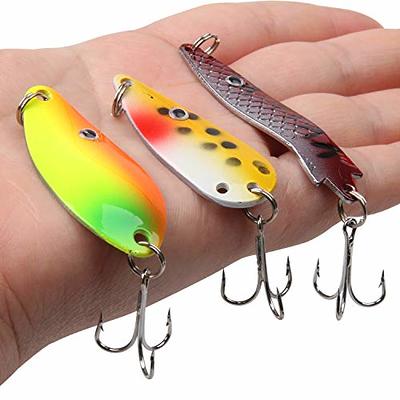 BODLYL 4PCS Fishing Lures, Metal Jigs Spoon Lure, Sequin Fishing Bass  Lures, Casting Sinker Spoons Spinner