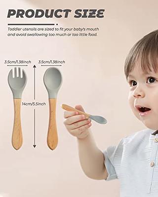 10 Pcs Silicone Baby Spoons and Baby Forks, Chewable Baby Utensils for  Self-Feeding, Silicone Baby Utensils, Kids Utensils for Over 6 Months  Babies