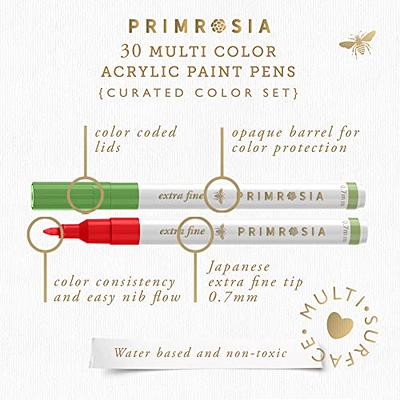 Primrosia 30 Multicolor Acrylic Paint Pens – Fine Tip Markers for