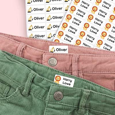 50 Personalized Name Tags for Clothes to Mark Baby and Children's Clothing.  Iron-on Stickers, Resistant to Washing Machine and Dryer. Size 2.3 x 0.4