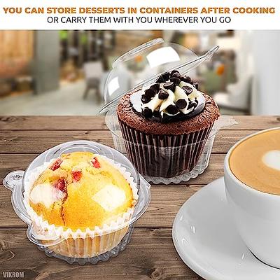 MonYouGe 50-Set Individual Cupcake Boxes Bulk with Clear Display