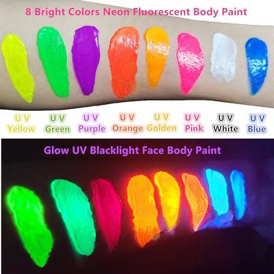 MEICOLY Neon Teal Face Paint,Water Activated Face Paint,Glow in The Dark  Full Body Paint,Washable Non-toxic Fluorescent Single Color Body