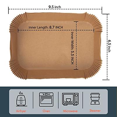 50pcs Air Fryer Parchment Paper Liners, Rectangular Steamer Liner - Brown