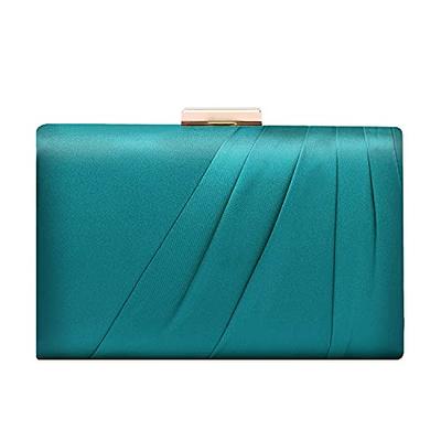 Mulian LilY Teal Pleated Satin Clutch Purse For Women Wedding Bridal Clutch  Bag Prom Party Clutch M426 - Yahoo Shopping