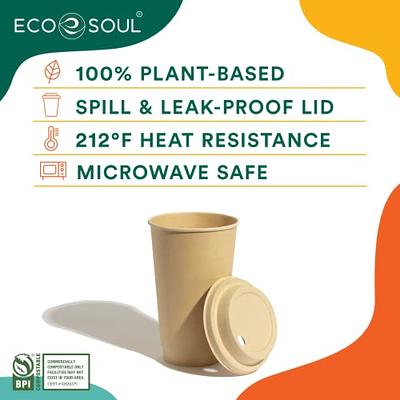 50 Count 100% Compostable 6-Inch Plates EcoQuality - Natural