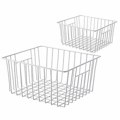 SANNO Stackable Wire Storage Baskets Chest Freezer Baskets Farmhouse  Organizer Large Organizer Bins Pantry Organization Storage Bins Rack with