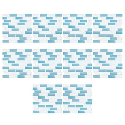 Miscasa 10-Sheet Peel and Stick Backsplash Tile, Blue Marble Stone Self  Adhesive Removable Tiles for