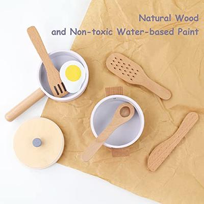 Natural Wooden Toy Pan Set