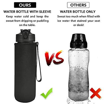  Newfad Water Bottle with Straw, Motivational 32 oz Water Bottles  with Time Marker & No Sweat Sleeve, BPA Free Leak Proof Gym Bottle with  Times to Drink : Sports & Outdoors
