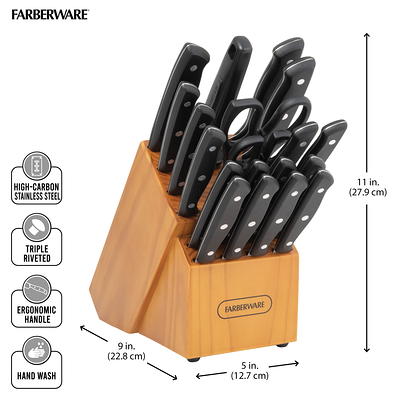 Farberware - 15pc Stamped High Carbon Stainless Steel Knife Block