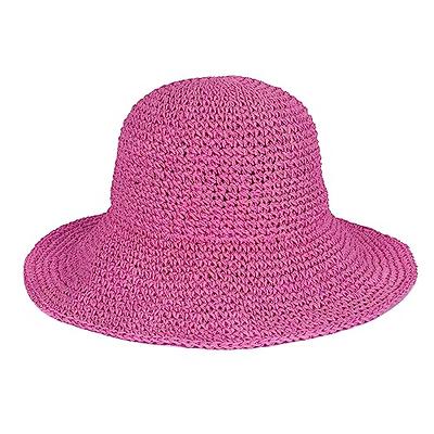 Women Floppy Straw Sun Hat Foldable Beach Hat Summer Packable Sun