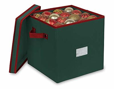  Sattiyrch Plastic Underbed Christmas Ornament Storage Box  Zippered Closure,Stores up to 64 of The 3-inch Standard Christmas Ornaments,  and Xmas Decor Storage Container with Dividers & Two Handles (64) : Home
