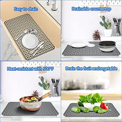 Silicone Sink Mat Protectors for Kitchen 26''x 14'' JOOKKI Kitchen Sink  Protector Grid for Farmhouse Stainless Steel Accessory with Rear Drain