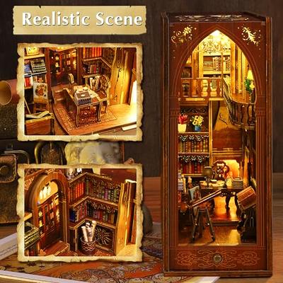 Robotime 3D Jigsaw Puzzle Wooden Model Building Kit DIY Dollhouse Book Nook  Bookshelf Insert Decor Alley Miniature Kit