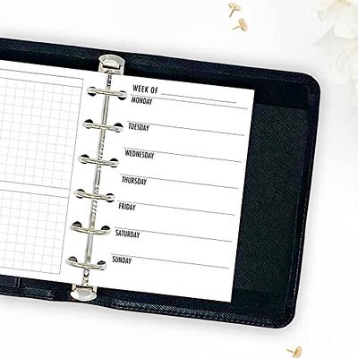 Pocket Week on 1 Page Horizontal Planner Insert Refill, 3.2 x 4.7 inches,  Pre-Punched for 6-Rings to Fit Filofax, LV PM, Kikki K, Moterm and Other  Binders, 26 Weeks Worth - Yahoo Shopping