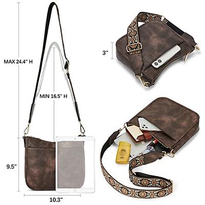 BOSTANTEN Crossbody Bags for Women Trendy Vegan Leather Hobo Handbags Fashion Shoulder Purse with Adjustable Guitar Strap