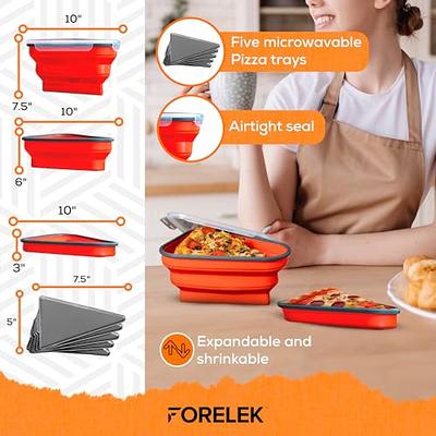 pizza storage container collapsible, reusable pizza container, pizza  container expandable silicone, leftover pizza storage container, with 5