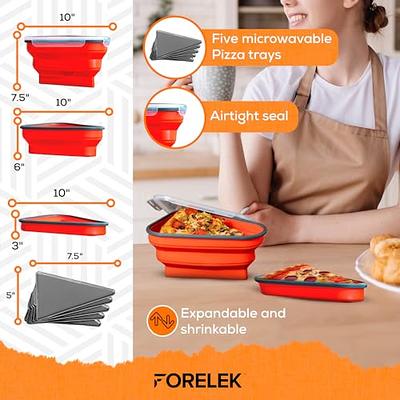 Silicone Pizza Storage Container Reusable 2 Compartments