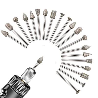 20pcs 120 Grit Diamond Burr Set ForEt Set For Dremel Outil Rotary Grinding