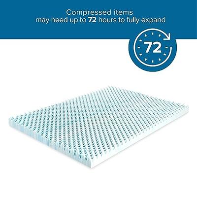 Best Price Mattress 1.5 Inch Ventilated Memory Foam Mattress Topper,  Cooling Gel Infusion, CertiPUR-US Certified, Queen Blue