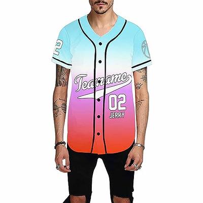  Custom Baseball Jersey Men Button Down Personalized